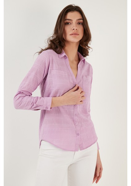 Pamuklu Çift Cepli Slim Fit Katlanabilir Kollu Ince Gömlek Bayan Gömlek 514257517 fiyatları
