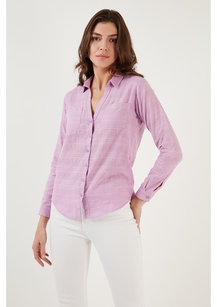 Pamuklu Çift Cepli Slim Fit Katlanabilir Kollu Ince Gömlek Bayan Gömlek 514257517 indirimleri