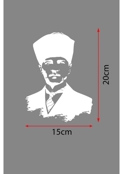 Atatürk Silüet Sticker Araba Sticker Oto Sticker 20X15 cm fiyatları