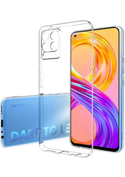 Realme 8 Kamera Korumalı Şeffaf Yumuşak Silikon Kılıf