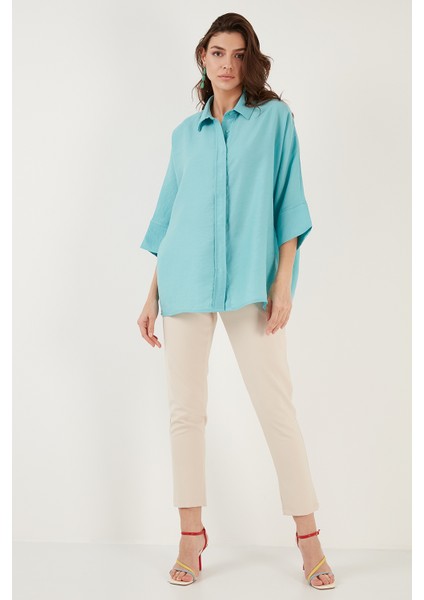 Truvakar Kol Oversize Yazlık Gömlek Bayan Gömlek 514344032 modelleri