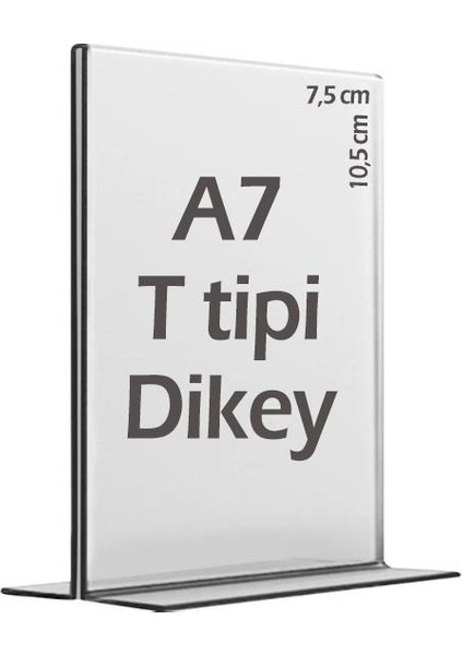 A7 T-Tipi Dikey Şeffaf Mika Föylük Menü Broşürlük Etiketlik