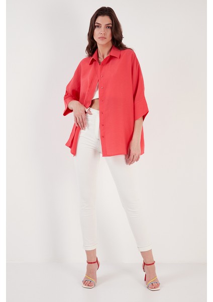 Truvakar Kol Oversize Yazlık Gömlek Bayan Gömlek 514344036