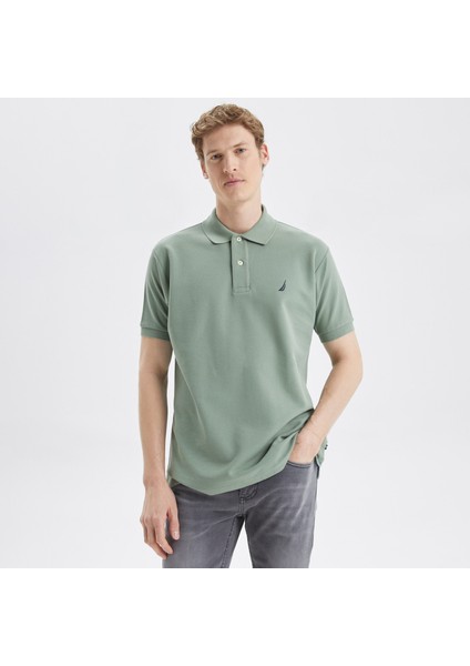 Erkek Yeşil Classic Fıt Kısa Kollu Polo K35000T.3SY