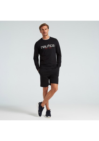 Nautıca Erkek Siyah Standart Fıt Baskılı Sweatshirt K35610T.0TB modelleri