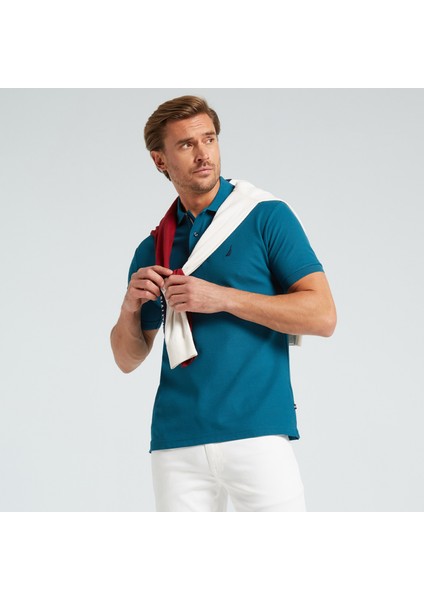 Nautıca Erkek Mavi Classic Fıt Kısa Kollu Polo K35000T.4LC