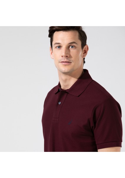 Nautıca Erkek Bordo Classic Fıt Kısa Kollu Polo K35000T.6WV fırsatları