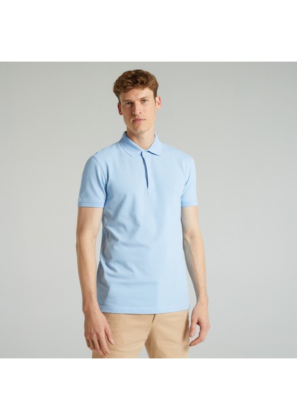 Nautıca Erkek Mavi Slım Fıt Kısa Kollu Polo K35062T.4NN