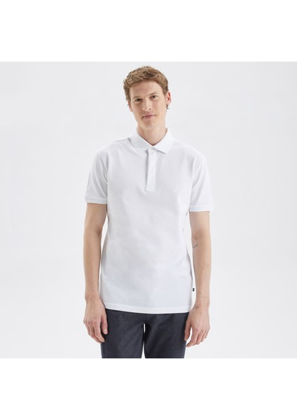 Nautıca Erkek Beyaz Slım Fıt Kısa Kollu Polo K35062T.1BW