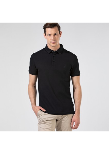 Nautıca Erkek Siyah Slım Fıt Kısa Kollu Polo K35052T.0TB