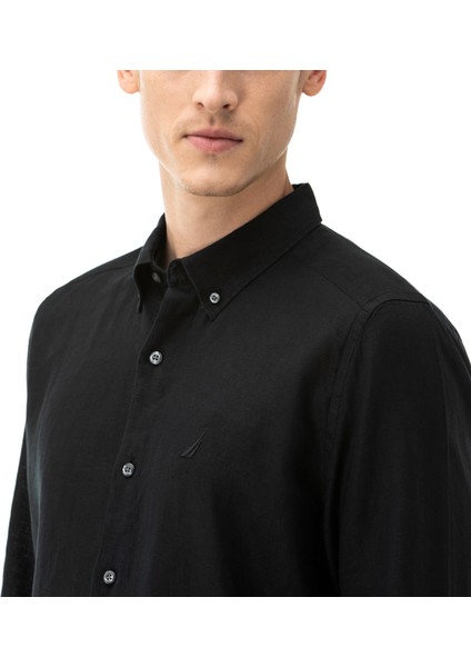 Nautıca Erkek Siyah Classic Fıt Uzun Kollu Gömlek W35101T.0TB fırsatları