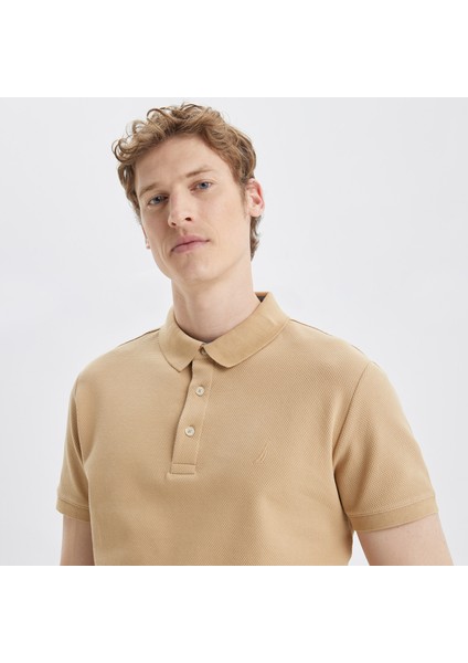 Nautıca Erkek Bej Slım Fıt Kısa Kollu Polo K35052T.2SA fırsatları
