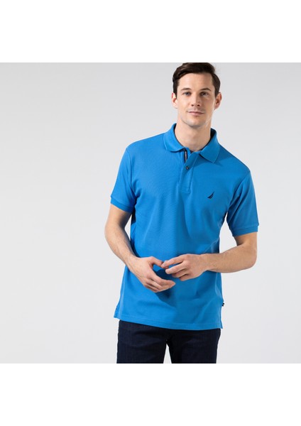 Nautıca Erkek Mavi Classic Fıt Kısa Kollu Polo K35000T.4CM