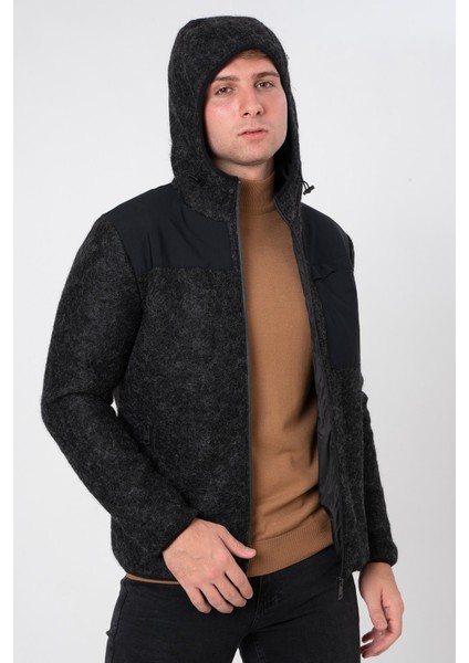 Eisenstadt Slim Fit Kapüşonlu Mont Siyah