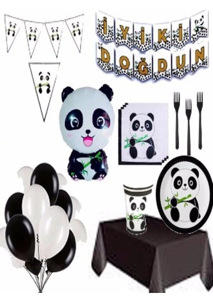 Panda Doğum Günü Seti 8 Kişilik