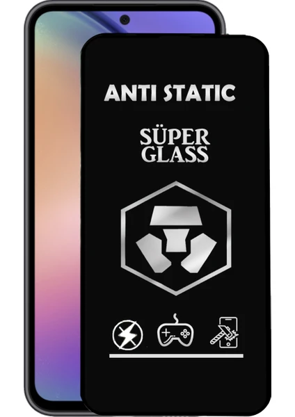 Caseart Samsung Galaxy A54 Tam Kaplayan Anti Statik Çizilmez Safir Ekran Koruyucu Cam