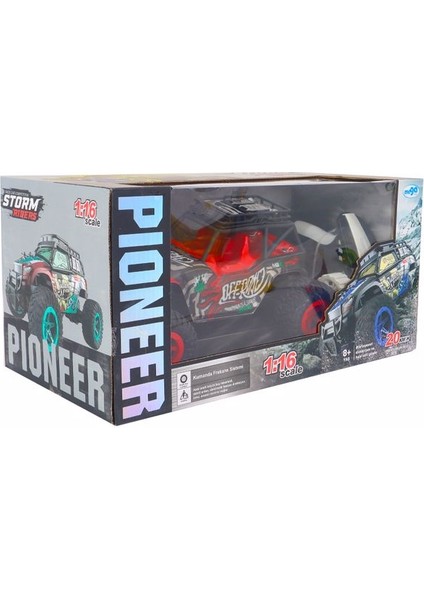 Pioneer Rc 1:16 Uzaktan Kumandalı Şarjlı Off Road Kırmızı Araba