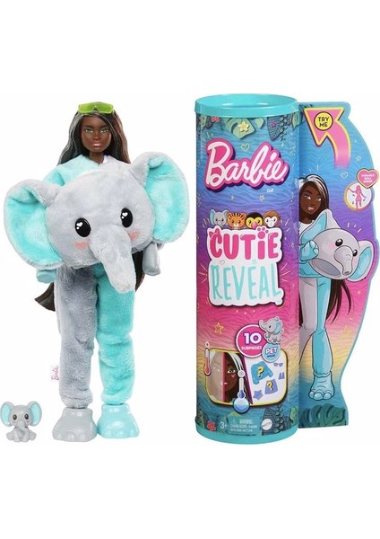 Cutie Reveal Bebekler Barbie Tropikal Orman Serisi Fil HKP98
