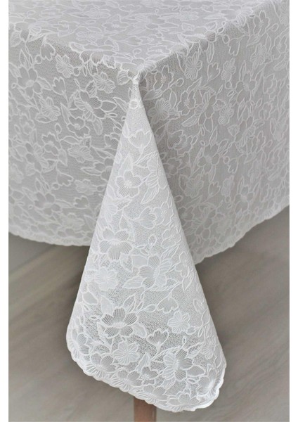 Hazır Dantel Görünümlü Silinebilir Pvc Muşamba Masa Örtüsü Güpür fırsatları