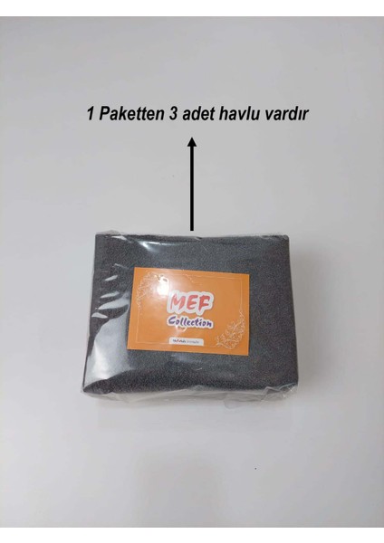 Berber Kuaför Havlusu Denizli Gri 50x90 cm 3'lü