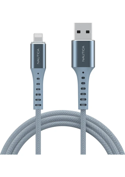 C65 Mfı Lightning To Usb-A 12W Örgülü Hızlı Şarj ve Data Kablosu 2.1m Mavi