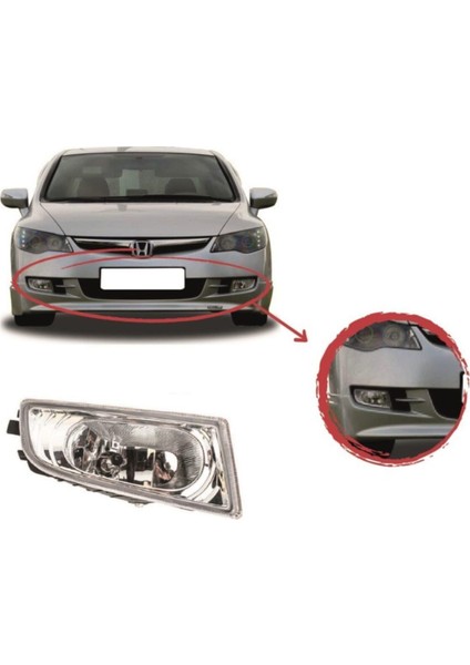 Honda Civic Fd6 Sağ-Sol Ön Sis Lambası Ampullü Takım 2007-2009 fiyatları