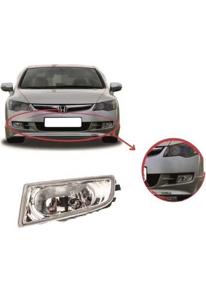 Honda Civic Fd6 Sağ-Sol Ön Sis Lambası Ampullü Takım 2007-2009 modelleri