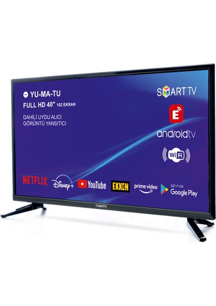 40" 101 Ekran Uydu Alıcılı FULL HD Android Smart LED TV