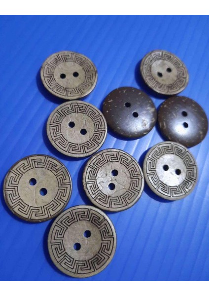 Ahsap Kokonat Lazer Çizimli 23 mm 1 Paket 10 Adet