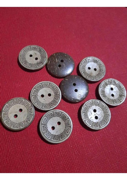 Ahsap Kokonat Lazer Çizimli 23 mm 1 Paket 10 Adet