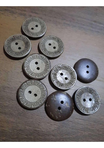 Ahsap Kokonat Lazer Çizimli 23 mm 1 Paket 10 Adet