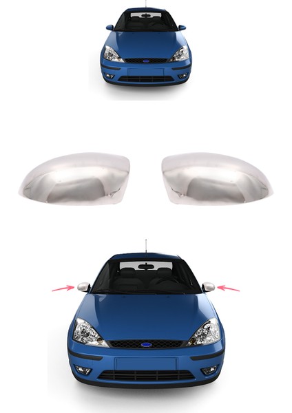 Ford Focus 1 Paslanmaz Çelik Ayna Kapağı