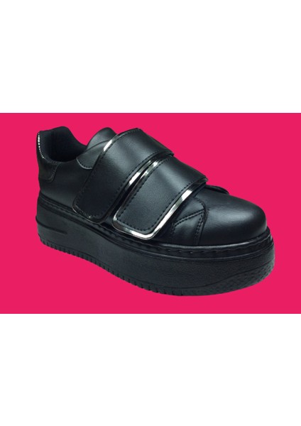 Womenly Moda 2001 SIYAH Cırtlı Kadın Sneaker Spor Ayakkabı fiyatları