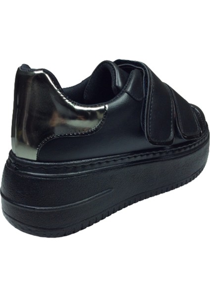 Womenly Moda 2001 SIYAH Cırtlı Kadın Sneaker Spor Ayakkabı indirimleri