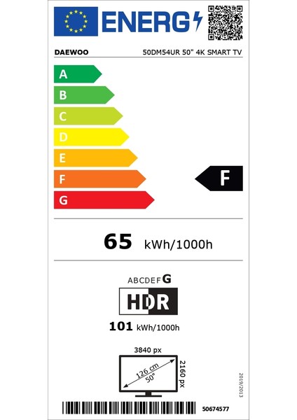 50DM54UR 50" 127 Ekran Uydu Alıcılı 4K Ultra HD Smart LED TV