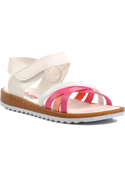 Arz 1100-F Beyaz-Fuşya-Pembe Kız Çocuk Sandalet modelleri