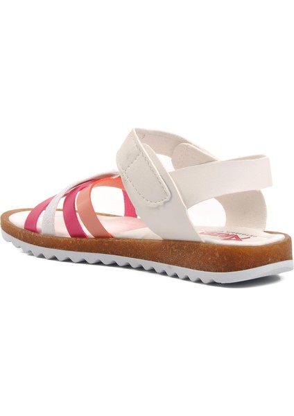 Arz 1100-F Beyaz-Fuşya-Pembe Kız Çocuk Sandalet fırsatları