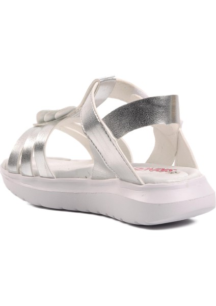 Şng 8020-P Gümüş Kız Çocuk Sandalet