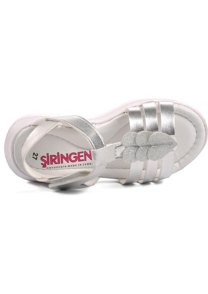 Şng 8020-P Gümüş Kız Çocuk Sandalet