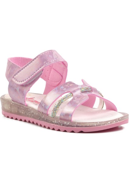 Arz 1000-P Pembe Simli Kız Çocuk Sandalet