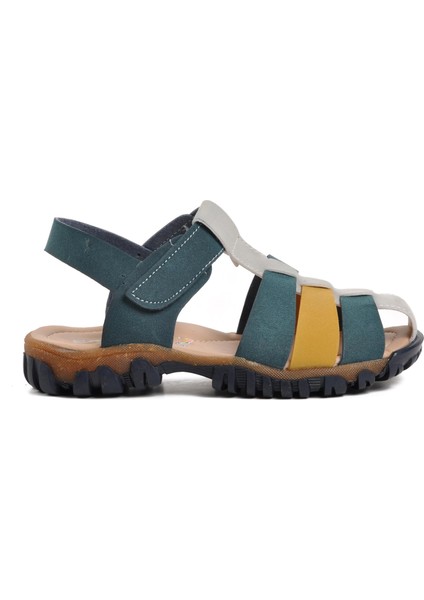 Ayakmod Şng 210111-F Lacivert Nubuk-Sarı Erkek Çocuk Sandalet