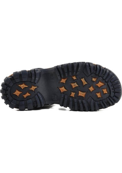 Ayakmod Şng 210111-F Lacivert Nubuk-Sarı Erkek Çocuk Sandalet