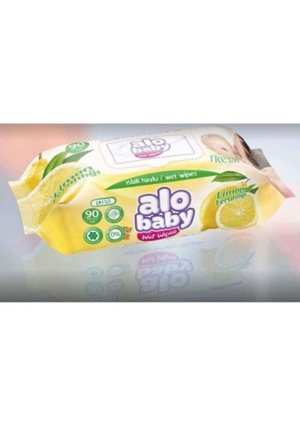 Alo Baby Alo Baby 90'lı Islak Havlu'limon 12lı