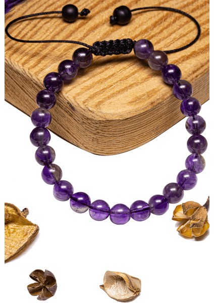 Sertifikalı Aaa+ Kalite Orijinal Ametist Taşı Bileklik - Brezilya