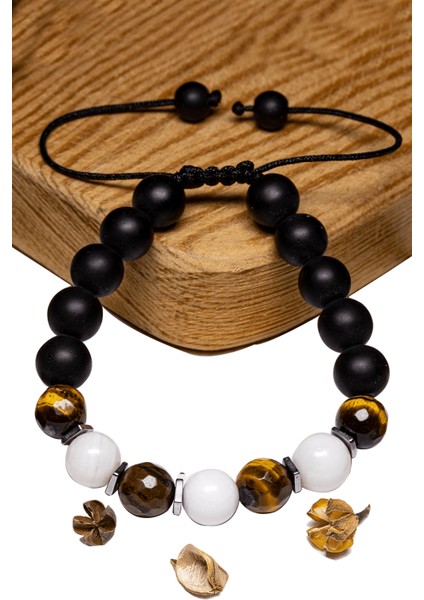 Sertifikalı Kaplan Gözü - Sedef Taşı Bileklik - Aaa+ Kalite