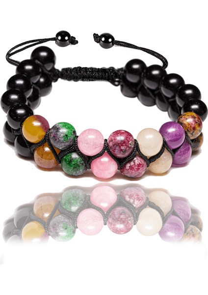 Sertifikalı Boğa Burcu Doğal Taş Bileklik - Makrome