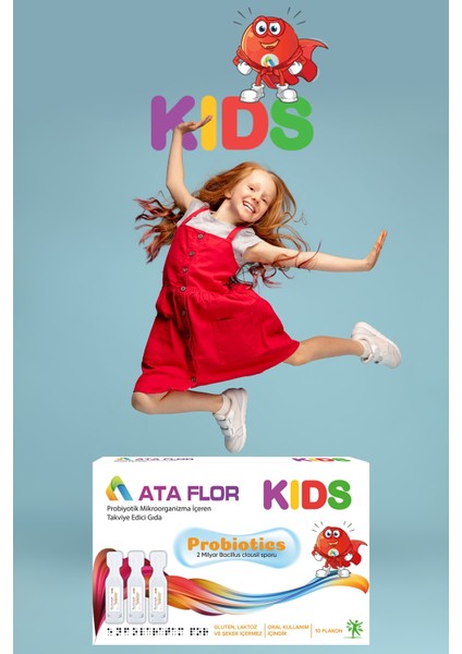 Probiotic Probiyotik Bacillus Clausii Sporları 2x10? (2 Milyar) Koloni Oluşturan Birim Kids Probiyotik 10 Flakon 3 Adet modelleri