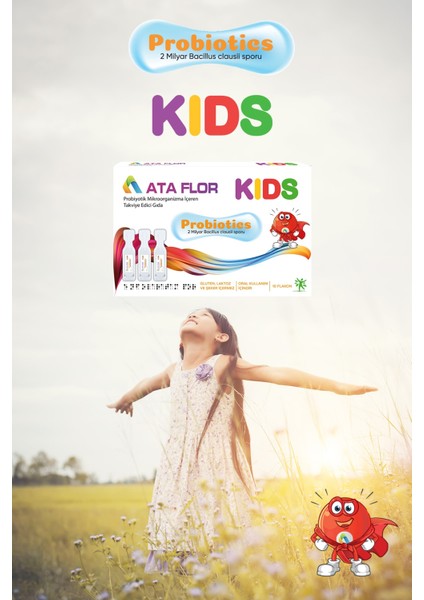Probiotic Probiyotik Bacillus Clausii Sporları 2x10? (2 Milyar) Koloni Oluşturan Birim Kids Probiyotik 10 Flakon 3 Adet indirimleri