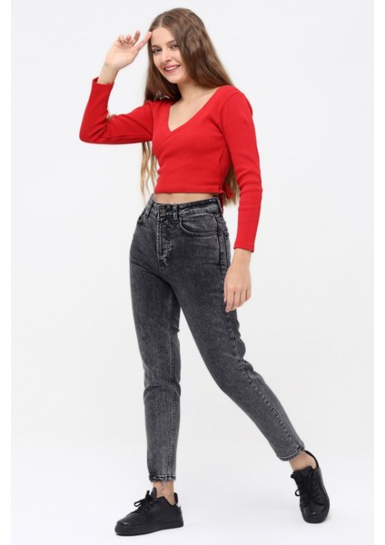 Mom Jean Kadın Pantolon 1037-255 Siyah fiyatları