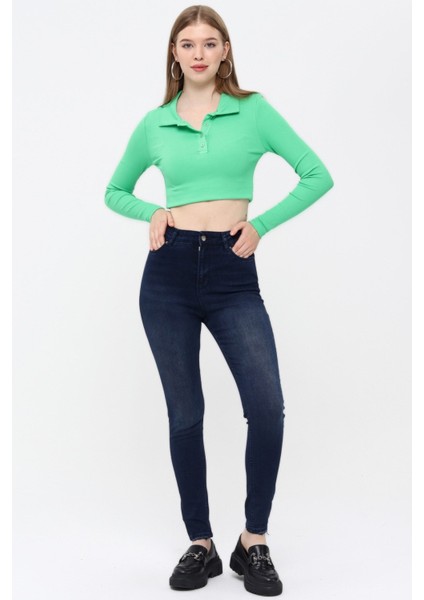 Skinny Jean Kadın Pantolon 1031-264 Lacivert
